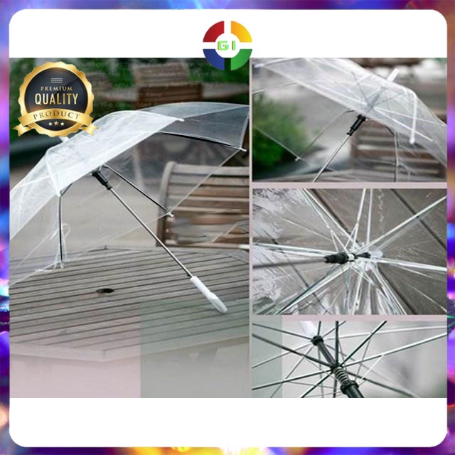 Payung PVC Transparan 8 Bone 90 cm Transparent