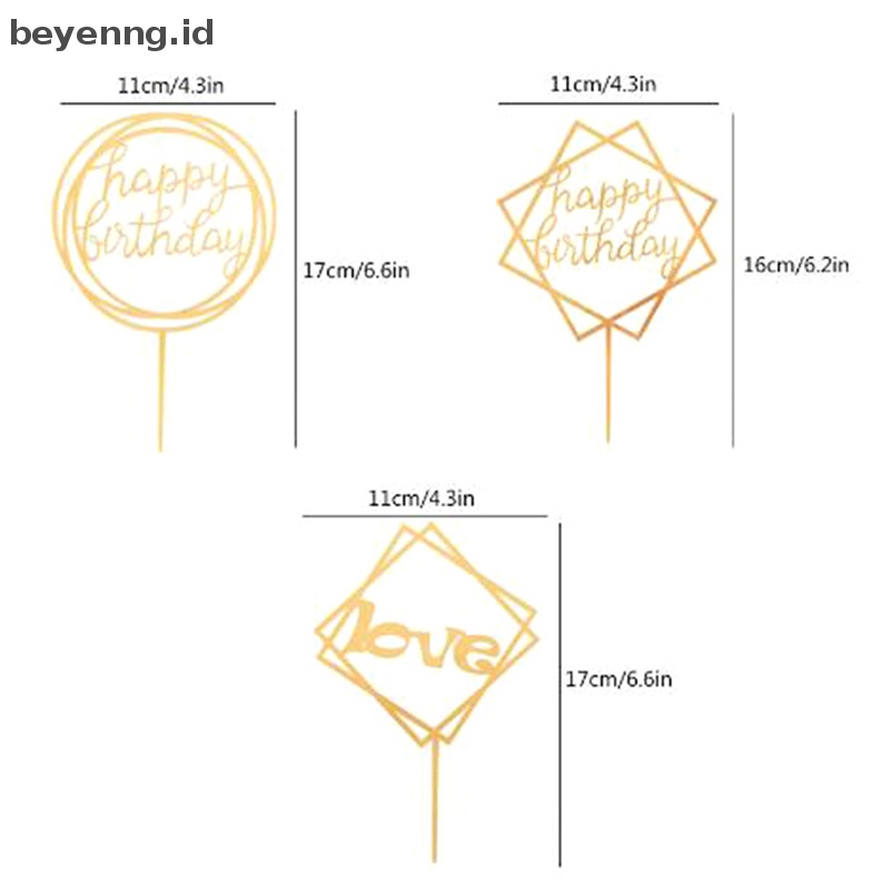 Beyen 10Pcs Akrilik Hand wrig Happy Birthday Cake Topper Dessert Dekorasi Pesta ID