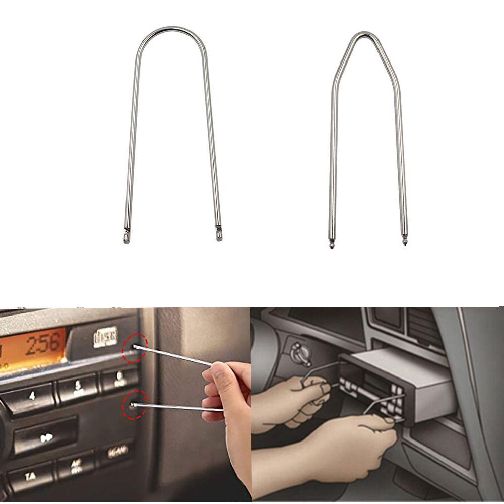 POPULAR 2pcs Alat Congkel Penghapus Radio Mobil Bahan Stainless Steel Untuk Citroen Untuk Peugeot Radio Removal Pry Tool