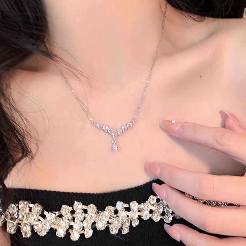 Kalung Geometris Bahan Alloy Zircon Fashion Untuk Anak Perempuan