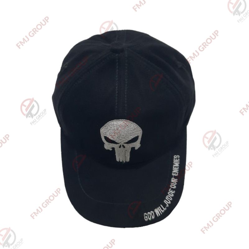 Topi Baseball Punisher Abu Hitam Canvas