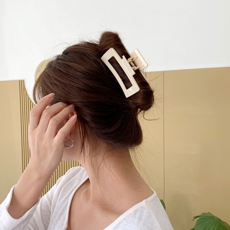 Jedai Doff 8.5cm Model Kotak Bolong Jepit Rambut Matte Besar Bentuk Persegi Square Hair Claw Clips