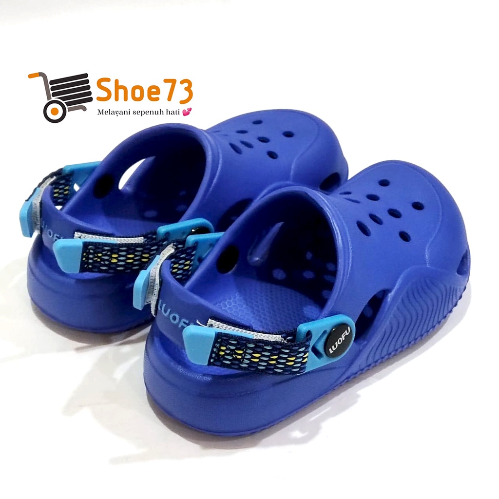 LUOFU E 8112 E01 SIZE 24-35 ORIGINAL l Sandal Clog jelly anak laki dan perempuan l Sendal baim cewek cowok impor