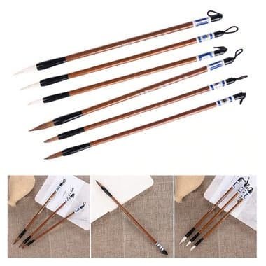 

Chinese Calligraphy Wolf Hair Brushes Pen - white hair, SIZE S