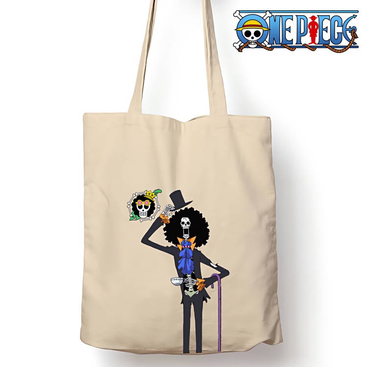 Totebag Anime One Piece Brook Tote bag premium Totebag zipper totebag velcro Termurah