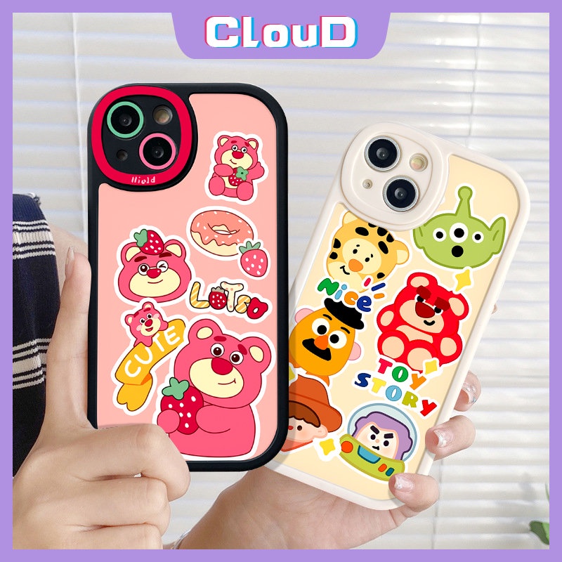 Untuk Redmi 10C 9A 10A 9T A1 9 10 12C 9C K40s Note10 8 11s 11 10s 9Pro 9s 9 10Pro 8 11 Pro+POCO M3 F4 X3 NFC Pro Mi 11T 12 Toy Story Lucu Kartun Strawberry Bear Soft Case Manyo