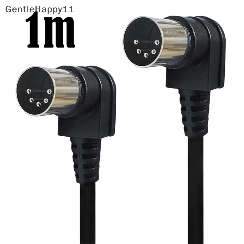 Gentlehappy Double 90derajat Sudut Kanan MIDI 5Pin Male To MIDI 5Pin Adaptor Kabel Colokan DIN id