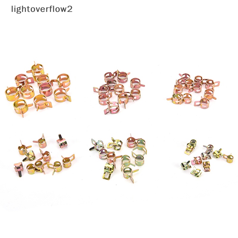 [lightoverflow2] 10pcs/set Klip Pipa Pegas Minyak Air Tabung Klem Spring Band Type Fastener [ID]