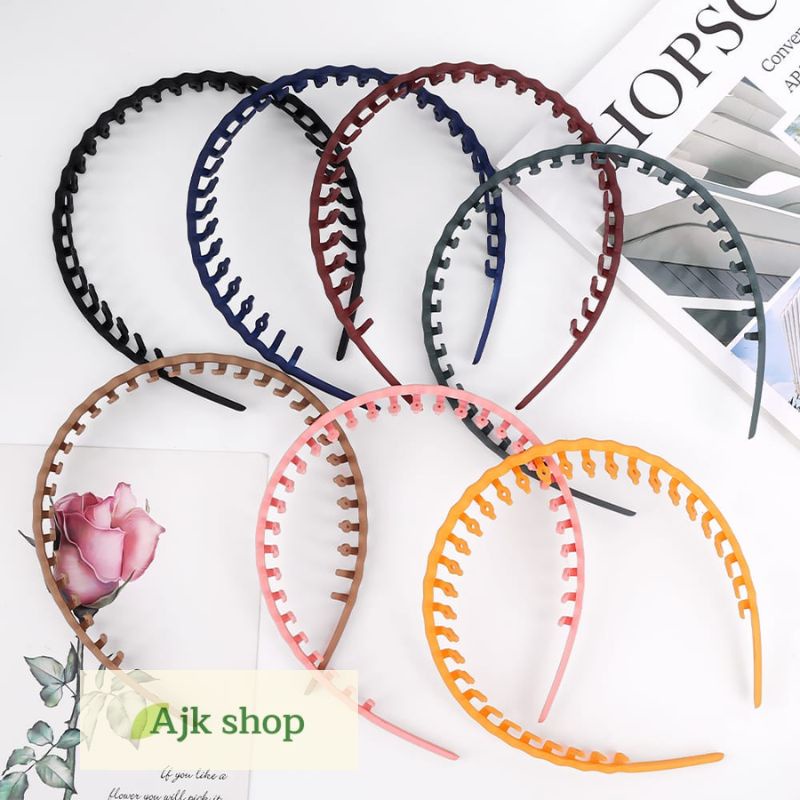 Bondu Kepala Bando Sirkam Rambut Korea Wanita Untuk Anak &amp; Dewasa Matte Doff