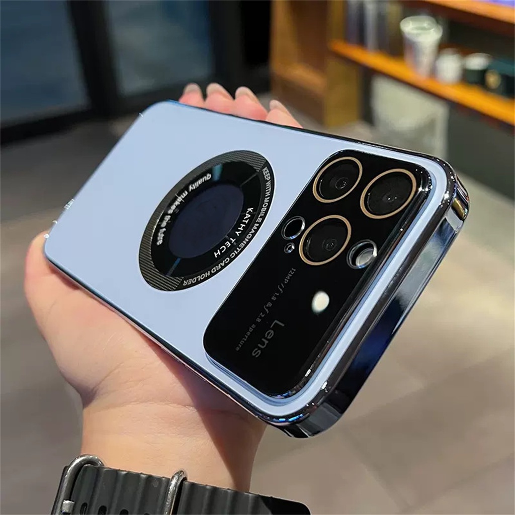 Baru Kamera Perlindungan Lensa case iPhone 14 Pro Max Magnetik case iPhone 12 13 Pro Max14 Plus 14pm cutout logo matte shock protection hard back cover