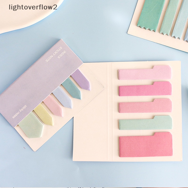 [lightoverflow2] 120sheets Macaroon Color Self Adhesive Memo Pad Sticky Notes Bookmark Point It Marker Memo Sticker Kertas Viskositas Kuat Perlengkapan Kantor Sekolah [ID]