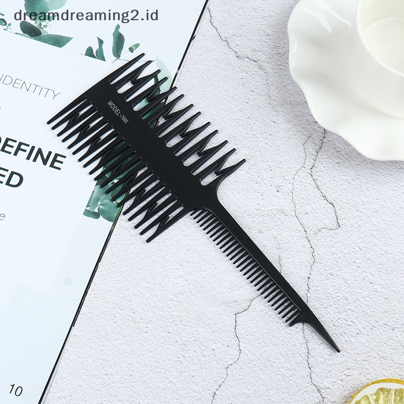 (drea) Sisir Pewarna Ekor Pro-Hair Highlighg Sisir Tenun Cutg Sisir Salon Rambut//