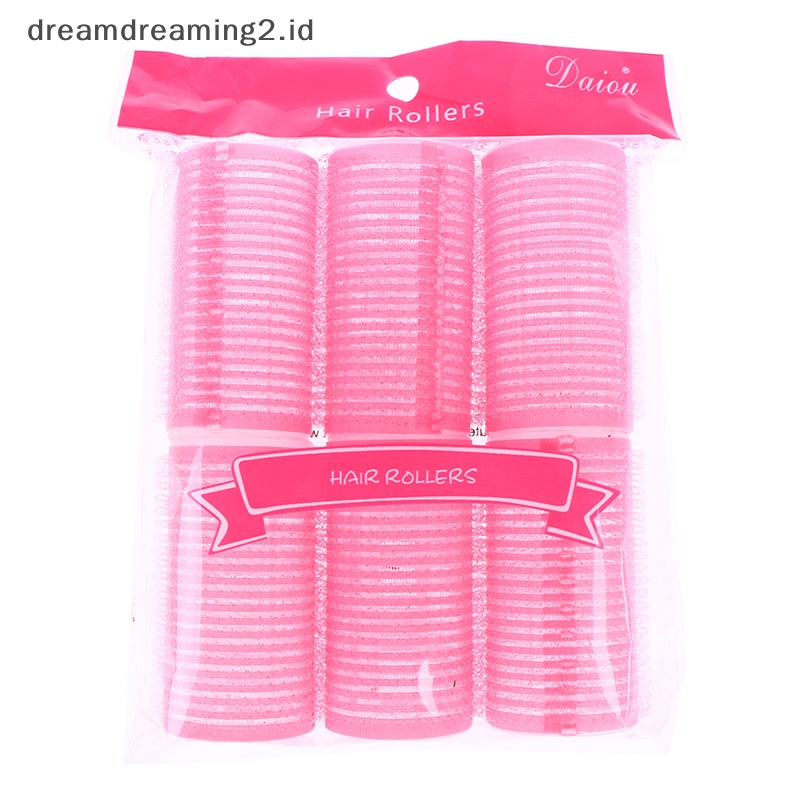 (drea) Self Grip Rollers Cling Stick Pengeriting Rambut Ikal Gelombang Styling Salon Setg Alat//