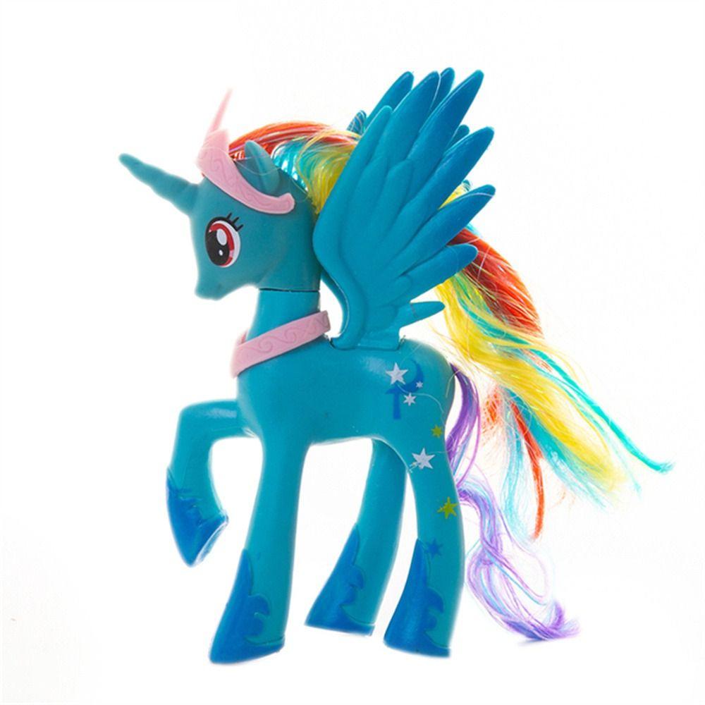 Hadiah Ulang Tahun Mainan Model Kuda Poni Kecil Agustina Untuk Anak Unicorn Sparkle Kuda Mini Fluttershy Action Figure