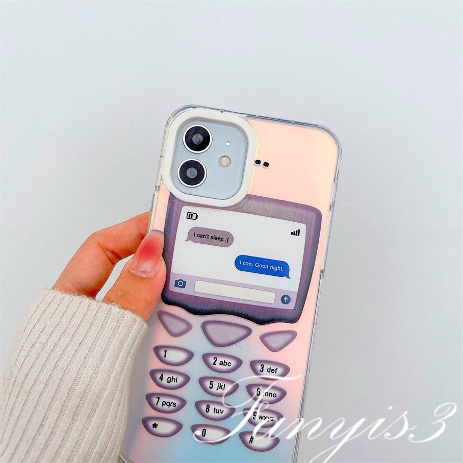 Compatible For IPhone 14 13 12 11 Pro Max X XR Xs Max 8 7 Plus SE 2020 Kompatibel Untuk Handphone Desktop IMD Laser Gradiasi Ponsel Case TPU Lembut Shockproof Cover Pelindung