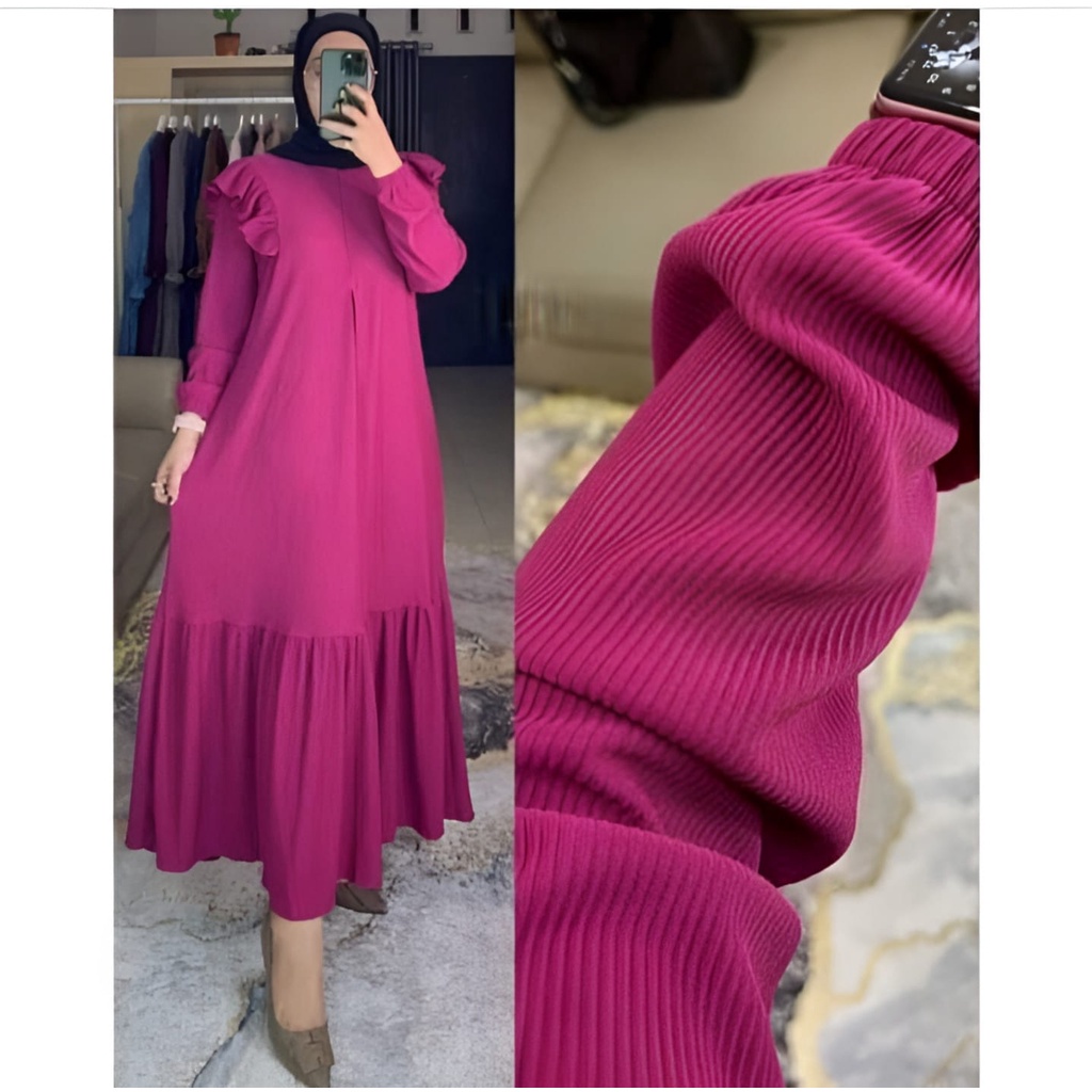 GAMIS STORE - Ilmira Maxy Dress Muslim Wanita Remaja Polos Basic Jumbo Premium OOTD Casual Daily