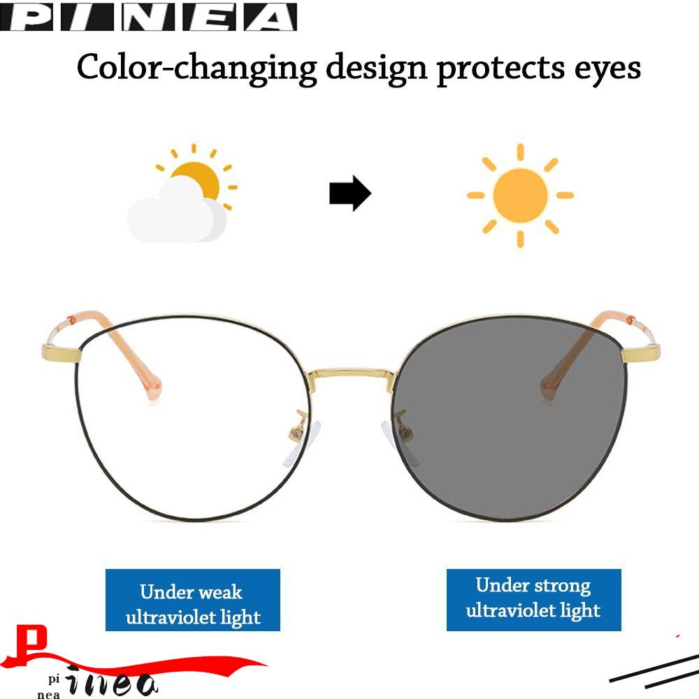Nanas Anti-Cahaya Biru Kacamata Mode Perubahan Warna Pelindung Mata Bingkai Ultra Ringan