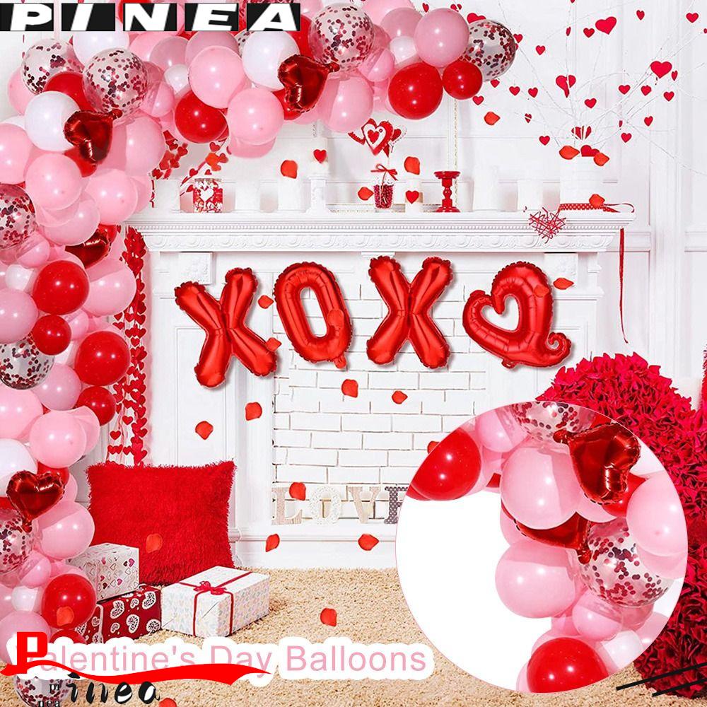 Nanas Hari Valentine Balon Ulang Tahun Pernikahan Dekorasi Balon Tiup Perlengkapan Pesta Balon Set