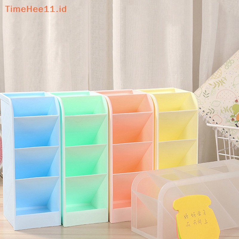 Timehee Desktop Stationery Kosmetik Serba Serbi Organizer Penyisipan Miring Matte Pensil Berdiri Meja Kantor Penyimpanan Aksesoris Tempat Pulpen ID