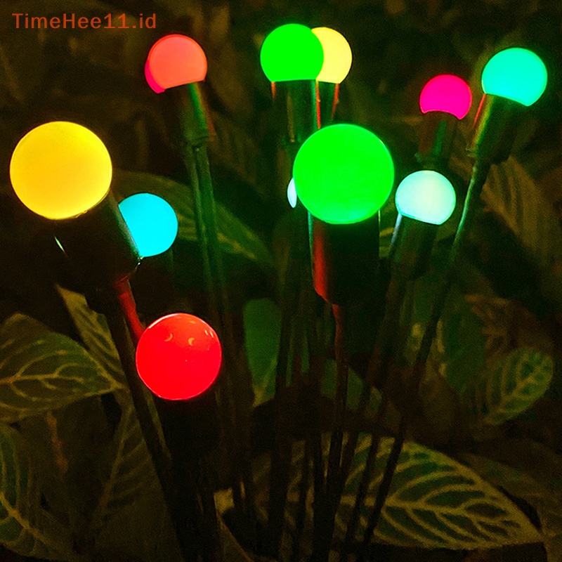 Timehee Solar Firefly Light Solar LED Fairy Lights Outdoor Dekorasi Taman Landscape ID