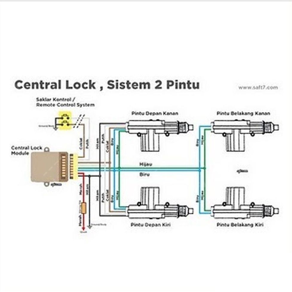 Anak Central Lock Mobil Central Lock Kabel 2 Kaki Komplit 1 PCS Mobil