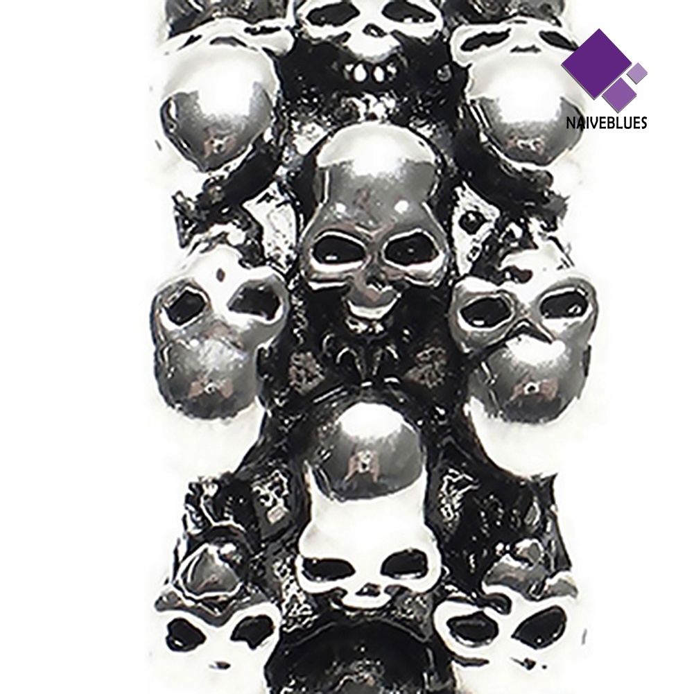 &lt; Naiveblues &gt; 1Pc Pesona Jari Tengkorak Gothic Pria Cincin Buku Jari Punk Stainless Steel