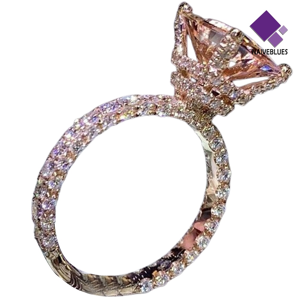 &lt; Naiveblues &gt; Wanita Cincin Kotak Besar Cubic Zirconia Perhiasan Fashion Penampilan Jari Cincin Pernikahan