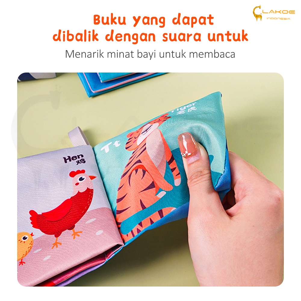 Lakoe Soft Book Bayi/Buku Kain/Buku Bantal Books Bayi Edukasi Bayi Bahasa Inggris