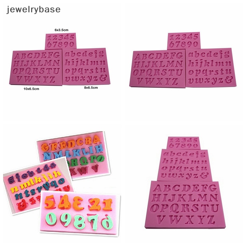 [jewelrybase] 3pcs Baru Mini Huruf &amp; Angka Silikon Buatan Tangan Fondant Kue Decorag DIY Cetakan Butik