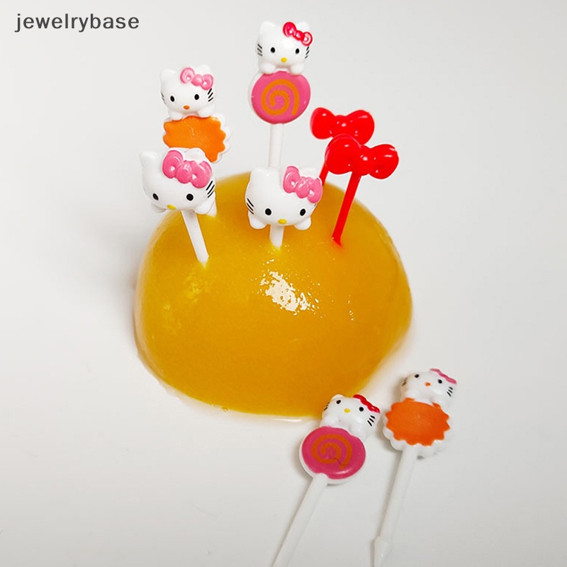 [jewelrybase] 8pcs/set Mini Kitty Garpu Buah Anak Snack Dessert Bento Sandwich Makan Siang Dekorasi Pesta Butik