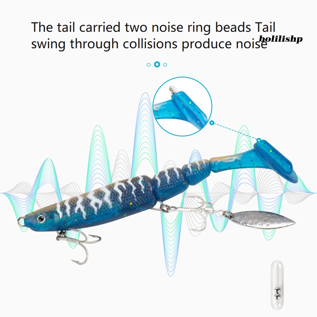 Bo-35g/13cm Umpan Pancing 3D Mata Warna Briliant Kait Tajam T-shaped Tail Tubuh Lembut Kait Treble Umpan Buatan Untuk Air Tawar Air Asin