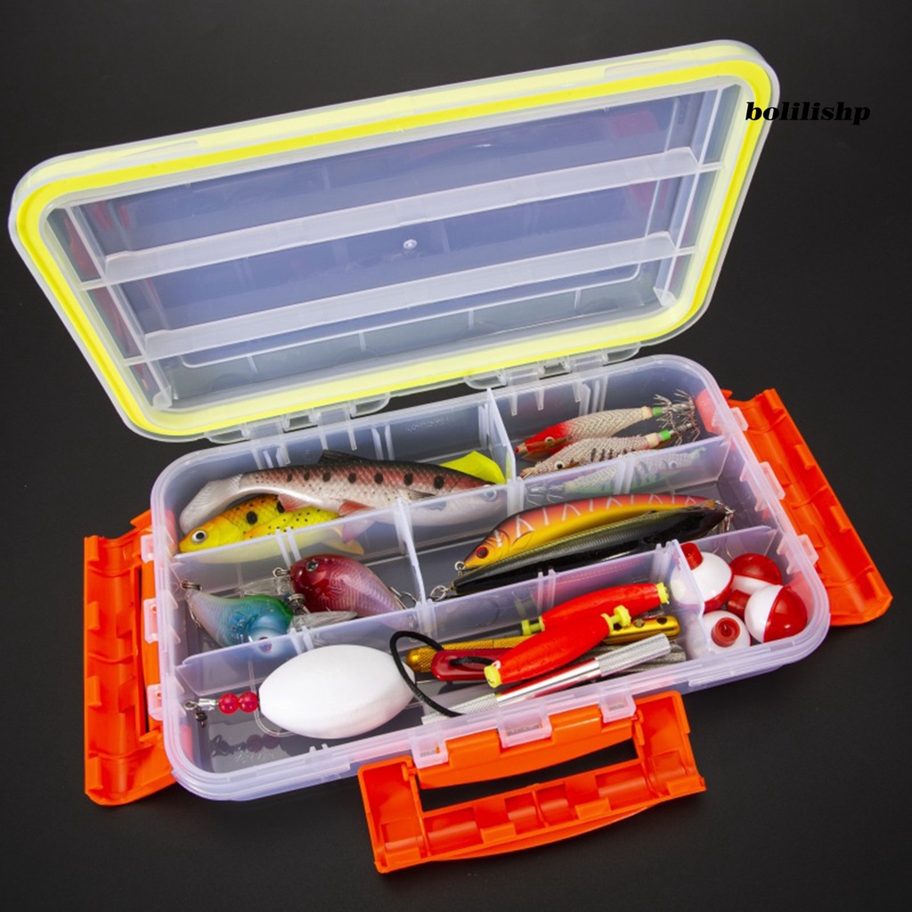 Bo-fishing Tackle Box Transparan Kapasitas Besar Tahan Debu Multi-Kompartemen Penyimpanan Barang Kekuatan Tinggi Tahan Guncangan Penyimpanan Bening Lure Box Fishing Tackle Organizer