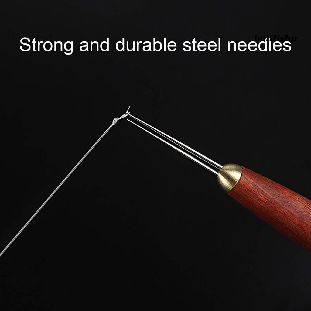 Bo-simpul Mengikat Alat Jarum Ganda Cendana Menangani Tip Tajam Portable Anti-slip Dasi Simpul Stainless Steel Tippet Strand Knotter Fishing Hook Tie Device Peralatan Memancing