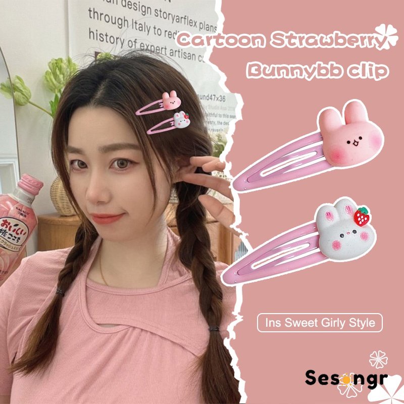 Jepit Rambut Desain Kartun Kelinci Beruang Bunga Gaya Korea - SG