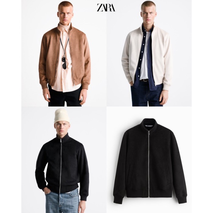 ZARA FAUX SUEDE BOMBER JACKET