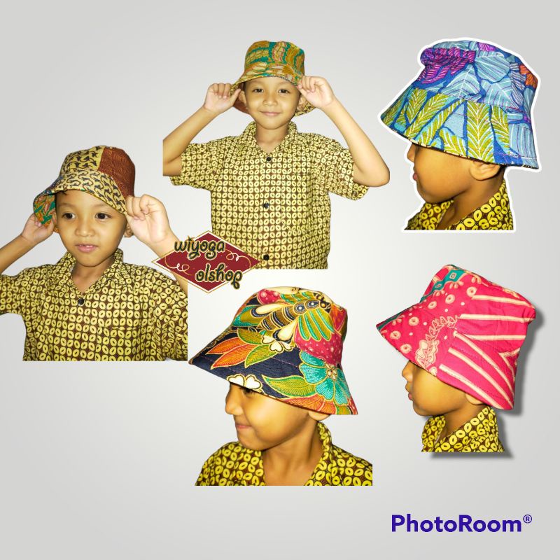 AB45 buchet hat batik topi pantai topi batik bolak balik