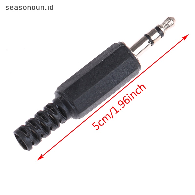 Seasonoun 3.5mm 3pole Audio Jack Plug Headphone Male Konektor Mono Stereo Diy Solder.