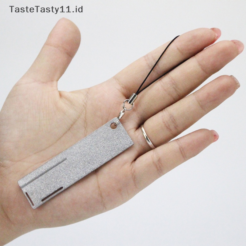 Tastetasty Fishing Hook Sharpener Portable Diamond Stone Fish Hook Alat Asah Gantungan Kunci Batu Asahan Untuk Aksesoris Memancing Outdoor.