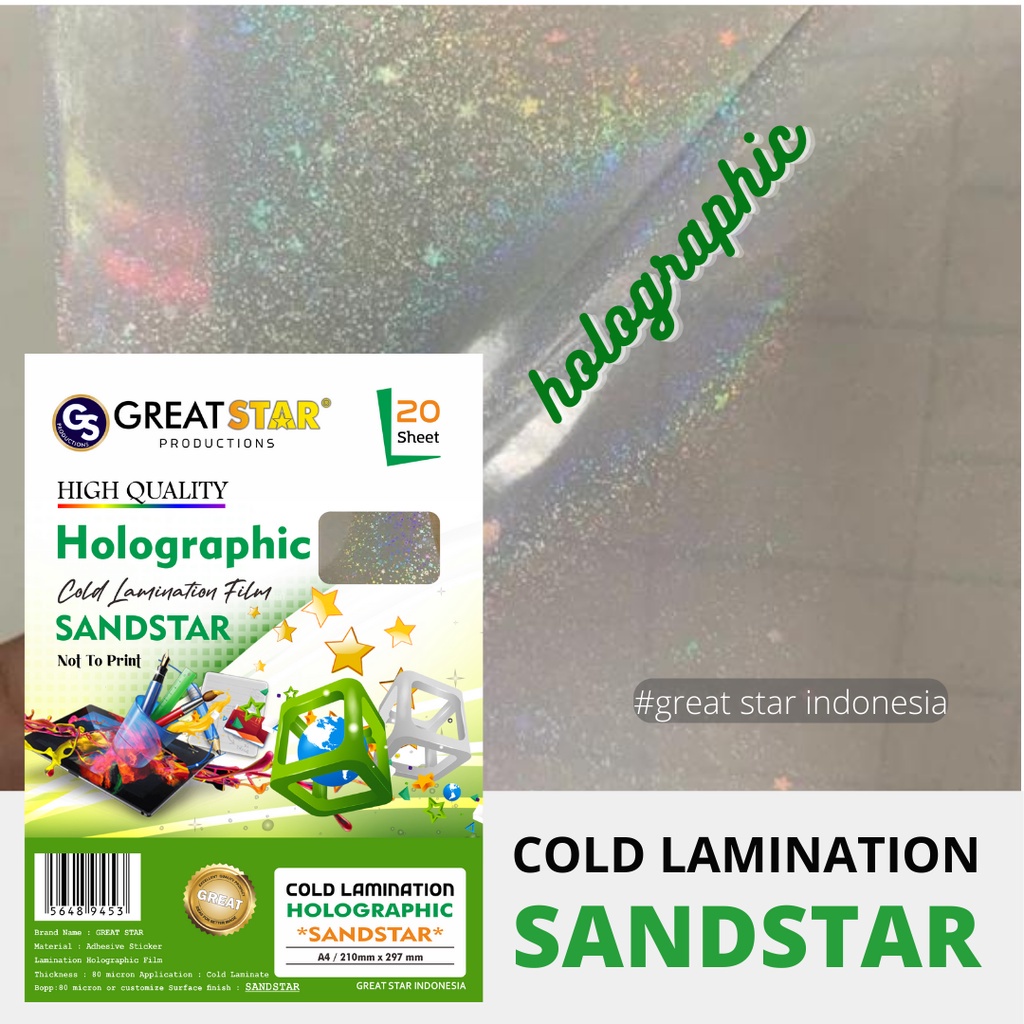 

Cold Lamination Film Holographic Sandstar A4/20