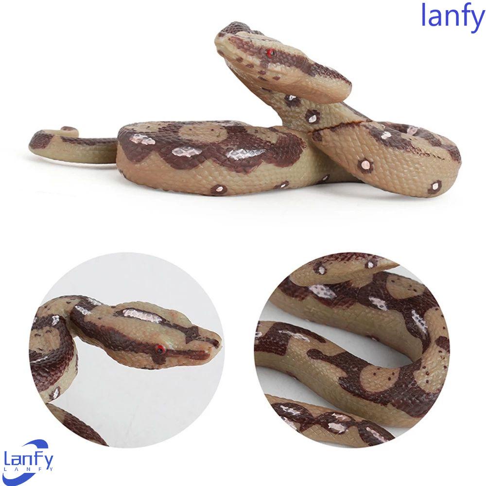 Lanfy Mainan Ular Koleksi Hadiah Mainan Halloween Model Python Liar Ukuran Besar Model Hewan Mainan Model Python