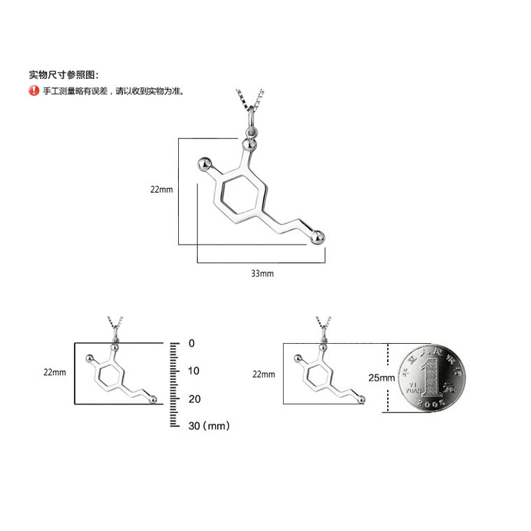 Goldkingdom Fashion Perhiasan Aksesoris Ready Stock Dopamin Liontin Perak DNA Molekul Terstruktur Kalung Kepribadian Kreatif Pria Dan Wanita