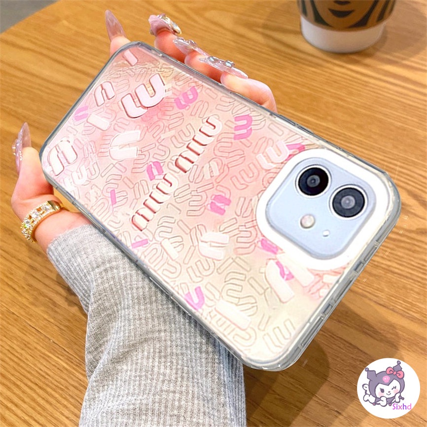 IPHONE Kompatibel Untuk Iphone11 14 13 12 Pro Max8 7Plus X Xs Xr Xs Max SE 2020 Fashion Kreatif Huruf Inggris Perlindungan Lensa Gradien Laser Casing Ponsel Lembut TPU Anti Jatuh Cover XJJJJ