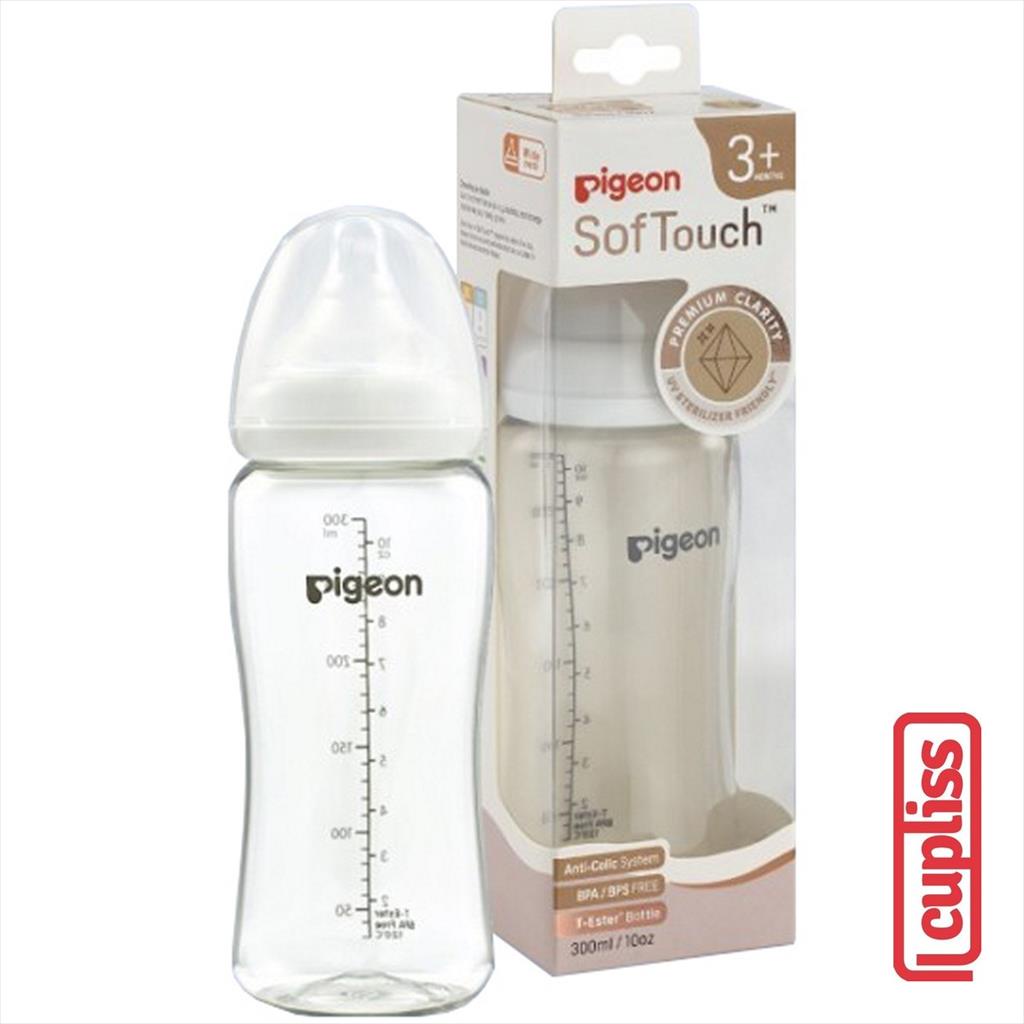 PIGEON T-Ester Wide Neck 300ml Bottle Peristaltic White Cap