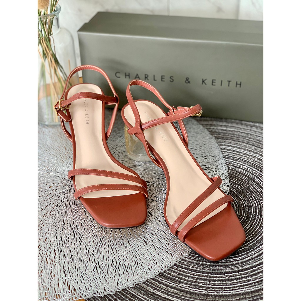 SANDAL WANITA CKS423 ASSYMETRIC STRAP TRANSPARANT HEELS PREMIUM IMPORT