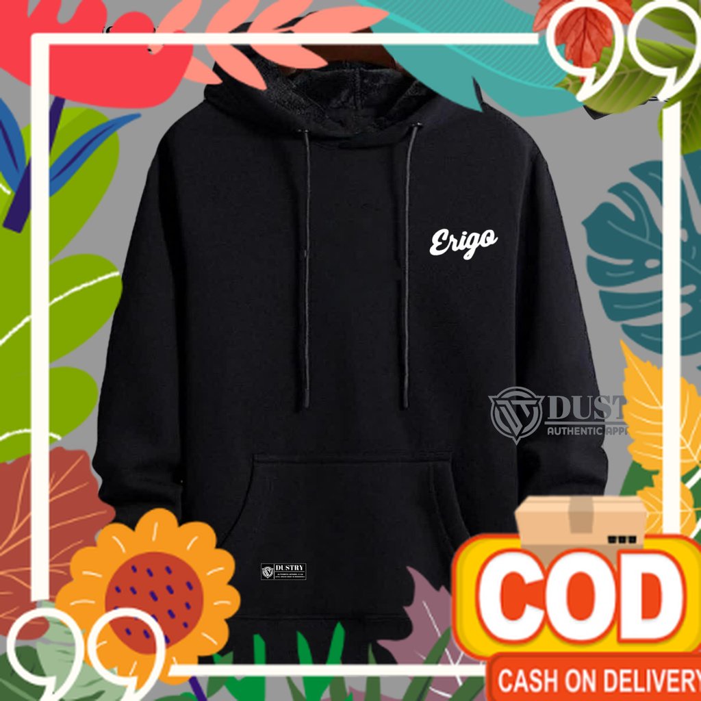 Sweater Hoodie Pria Distro Original ERIGO Brand Unisex Cewek Cowok Keren Bahan Tebal Switer  Sunmori