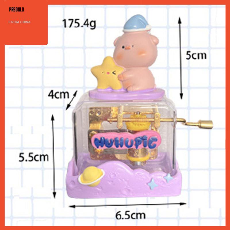 [Predolo] Kotak Musik Kartun Hewan Novelty Portable Engkol Tangan Musical Box Collectible