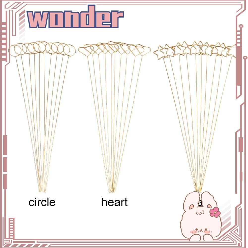 Wonder 10PCS Card Holder Stick Florist Bouquet Box Pembungkus Logam Perlengkapan Klip