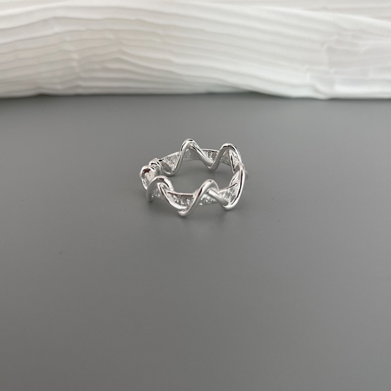 Wavy Geometric Irregular Opening Ring Aksesoris Kepribadian Sederhana