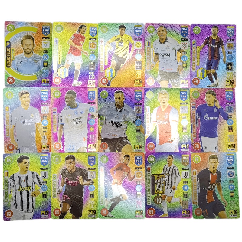 54pcs Kartu Bintang Sepak Bola Warna Mempesona Inggris UEFA Liga Champion LLORIS RONALDO KANTE Fan Game Cards Collection