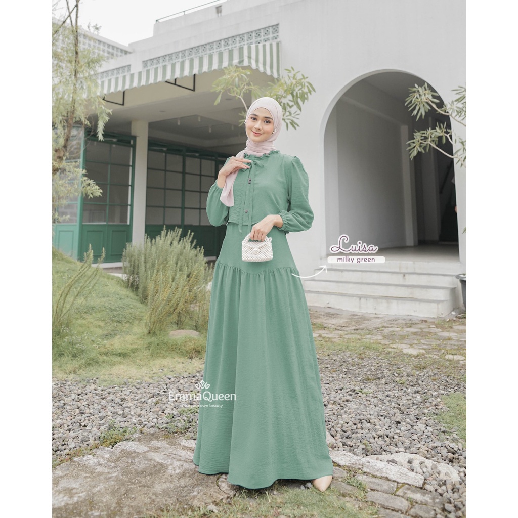 Gamis Muslim Dress Simple - Dress Luisa EmmaQueen